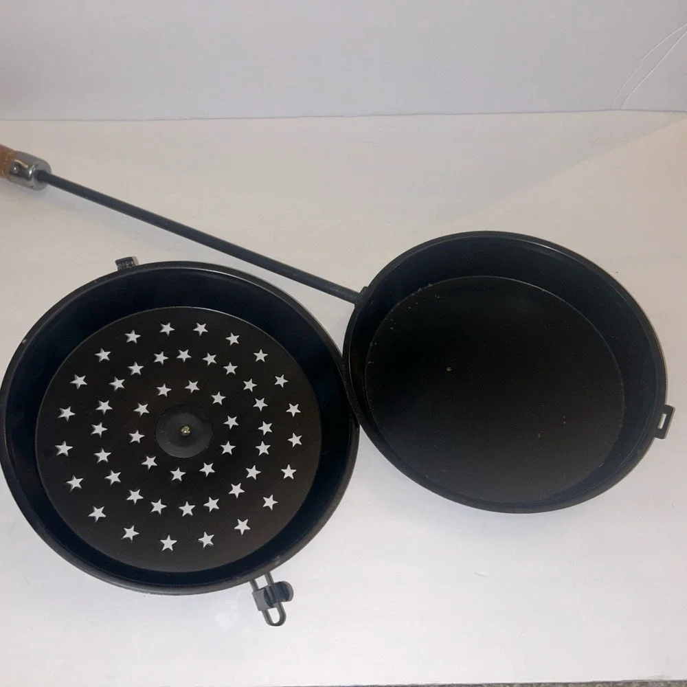 Vintage Campfire Fireplace Metal Stars Popcorn Popper 27